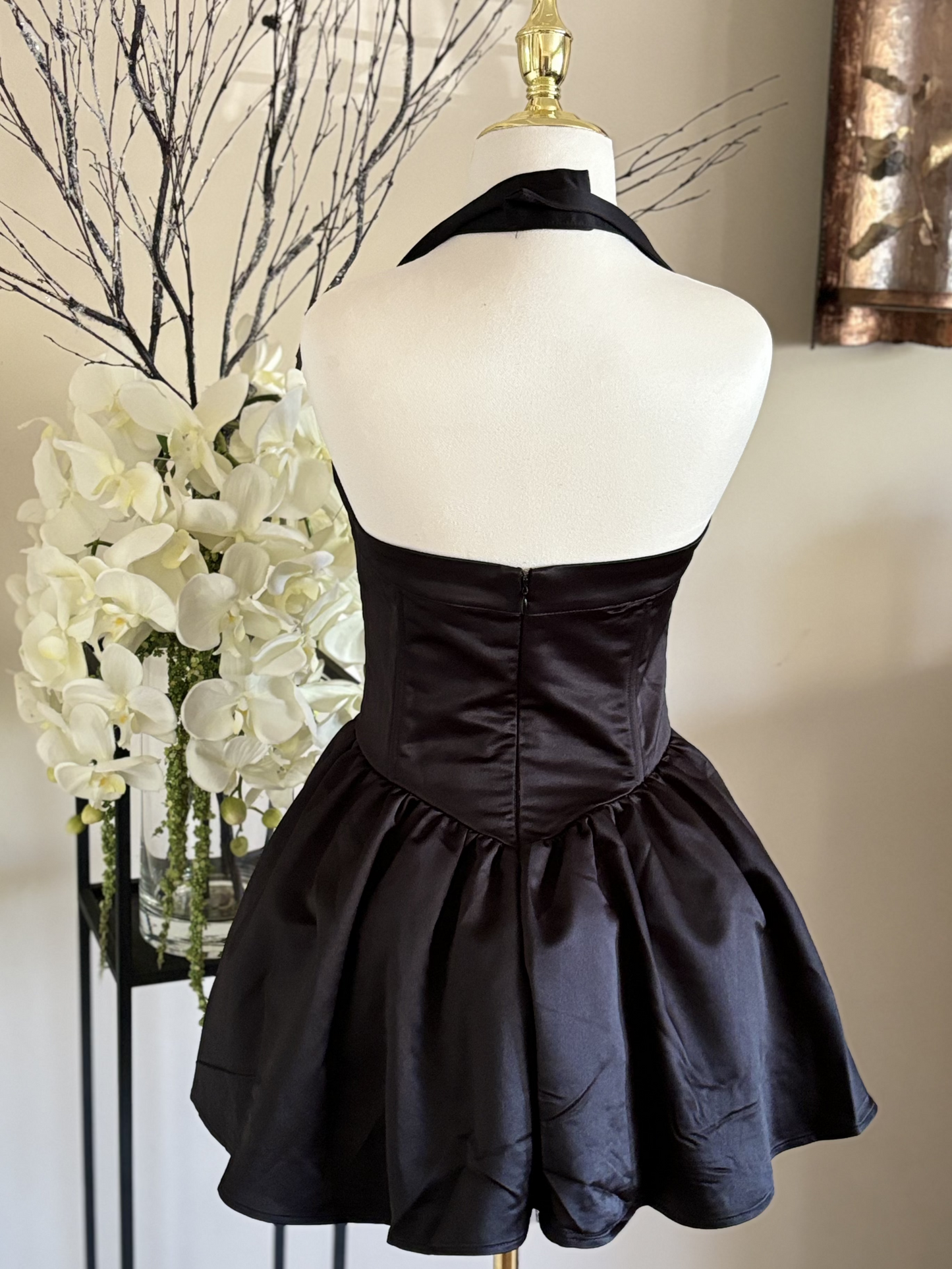 Black Halter Top Dress