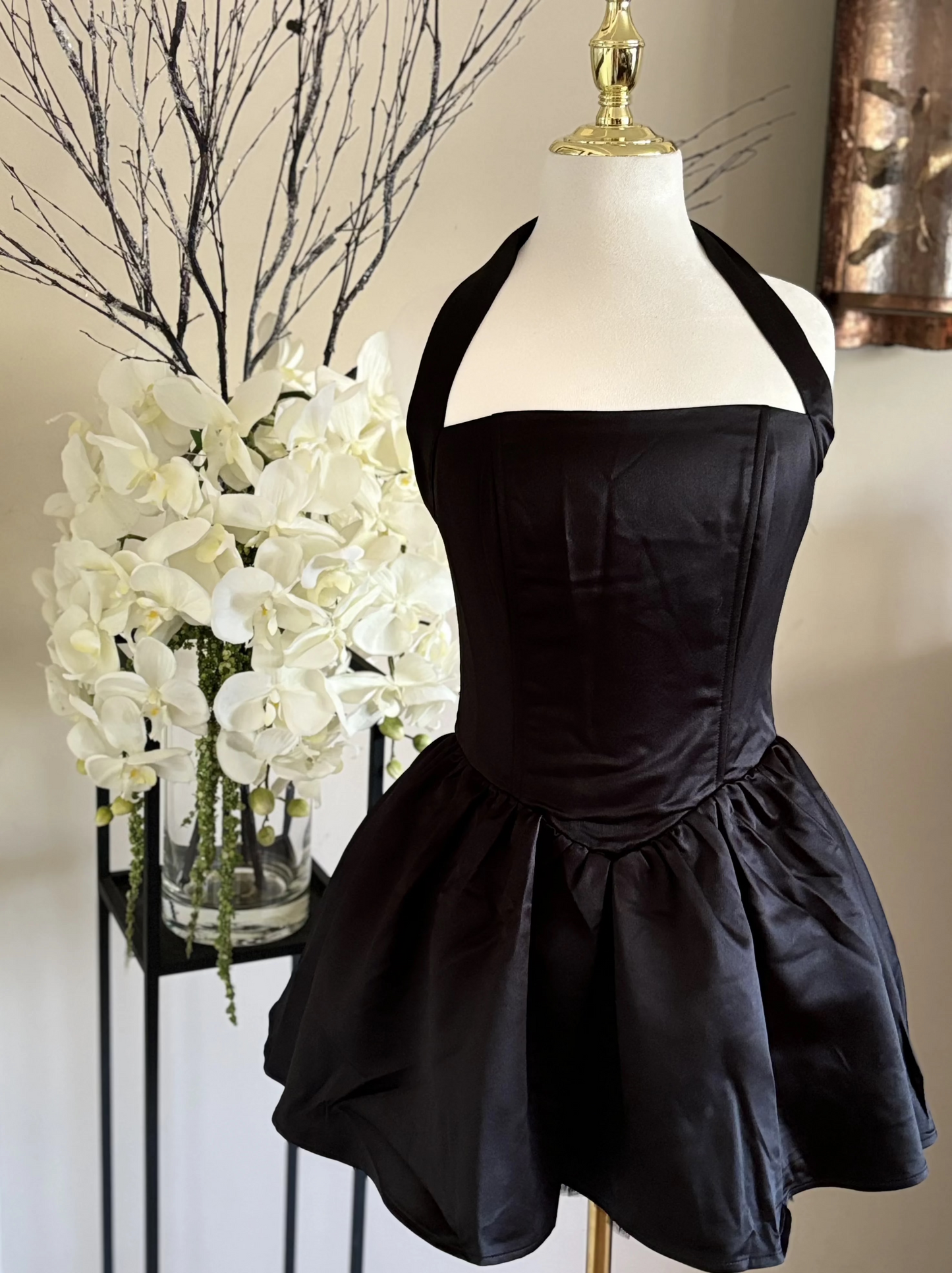 Black Halter Top Dress